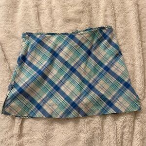 Women's Blue and Green Plaid Skort